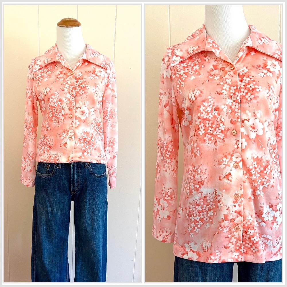 VTG Floral Retro Button Up